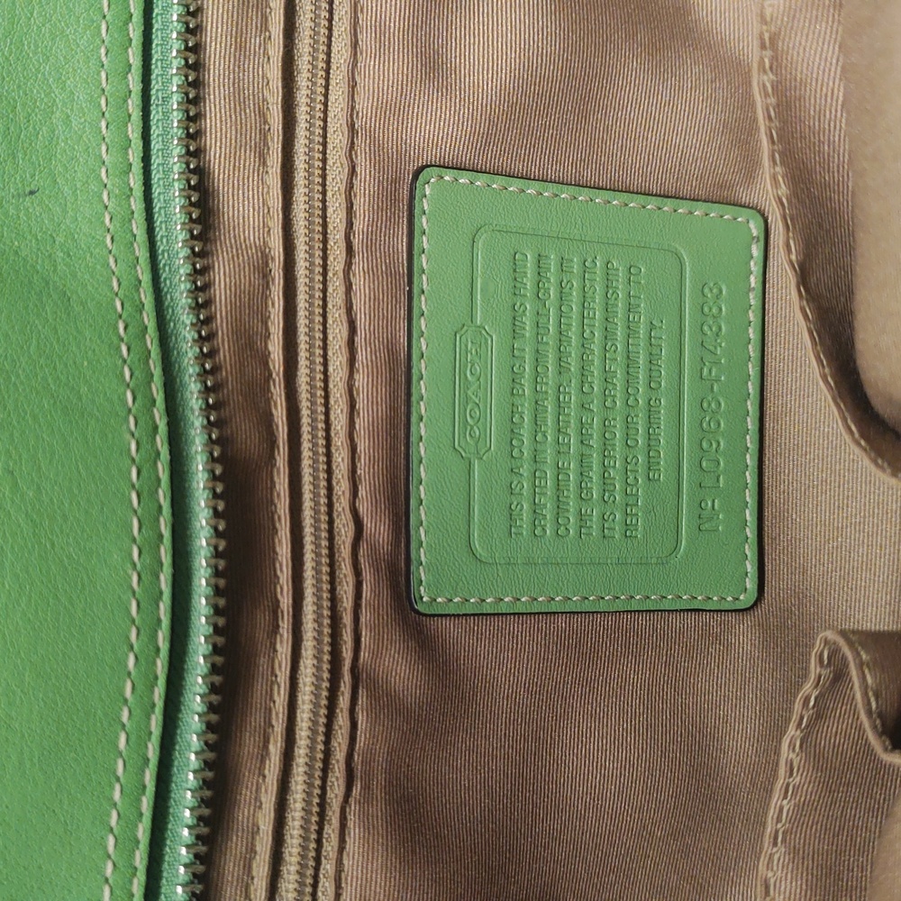 COACH Apple Green Legacy Bleecker Leather Tote Bag F14383 - Picture 13 of 16